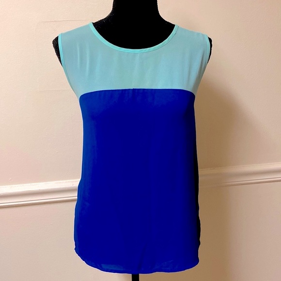 Forever 21 NWOT Blue Colorblock Sleeveless Top - Picture 8 of 11